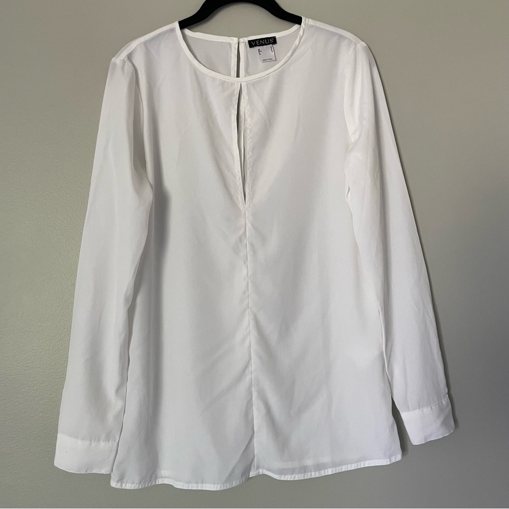 Venus Long Sleeve White Blouse - Picture 1 of 12